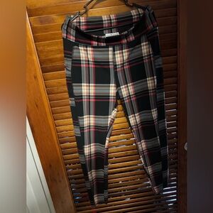 Plaid Men's Pants - Black and Red